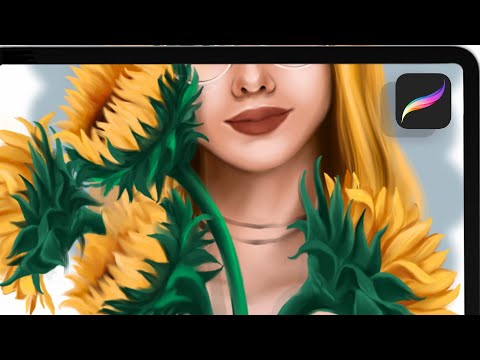 Видео: Пошагово рисуем подсолнухи в Procreate on iPad. Работа со слоями. VALLEG ACADEMY