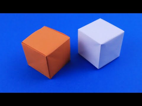 Видео: Как сделать куб из бумаги. Оригами куб. Геометрическая фигура из бумаги