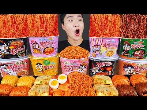 Видео: Текст) ASMR MUKBANG острый рамэн и хот-доги с сыром, пицца и ттеокбокки !! Корейский магазин