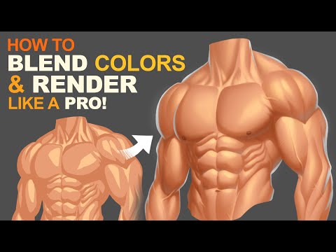 Видео: Как профессионально смешивать цвета и делать рендеринг (для начинающих) | Урок цифровой живописи ...