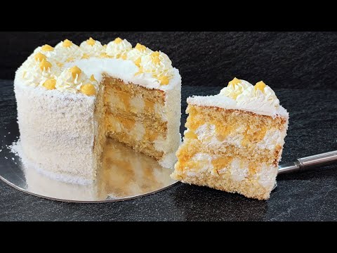 Видео: знаменитый НЕРЕАЛЬНО ВКУСНЫЙ торт ПИНА КОЛАДА! Тает во рту! БЕЗ желатина!