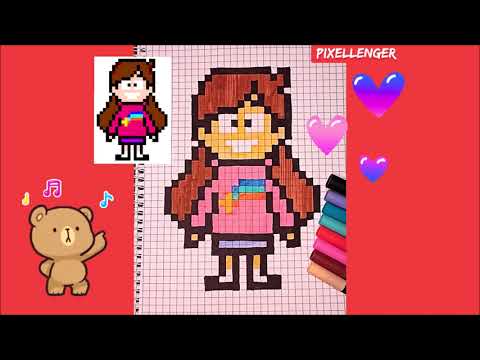 Видео: Мэйбл Пайнс Как рисовать по клеточкам Простые рисунки Гравити Фолз How to Draw Pixel Art Mabel Pines