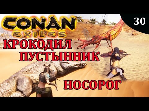 Видео: Conan Exiles ТРИ БОССА крокодил носорог пустынник