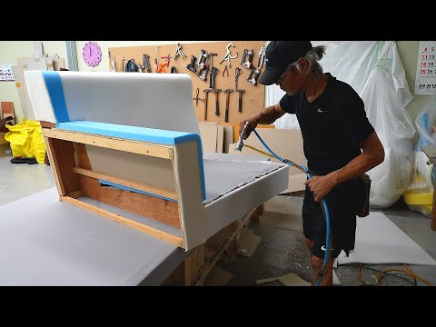 Видео: Процесс изготовления тканевого дивана. Популярный диван в Корее.