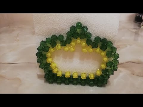 Видео: DIY Салфетница-корона из бусин. Часть # 2.