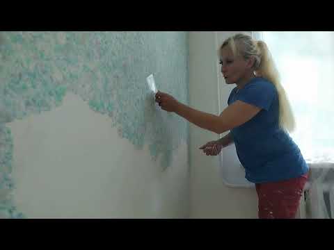 Видео: Экологически чистый материал для стен/  Технология нанесения/Жидкие обои.