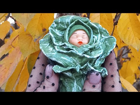 Видео: Младенец в капустных листьях