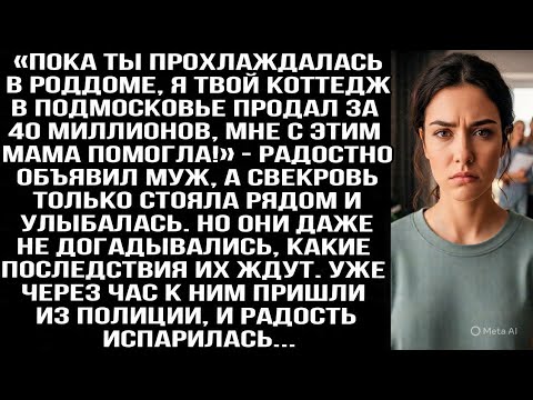 Видео: «Пока ты прохлаждалась в роддоме, я твой коттедж в Подмосковье продал за 40 миллионов» — объявил муж