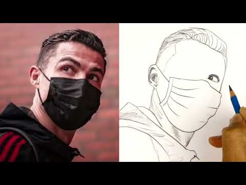 Видео: Как нарисовать портрет Криштиану Роналду шаг за шагом #роналду