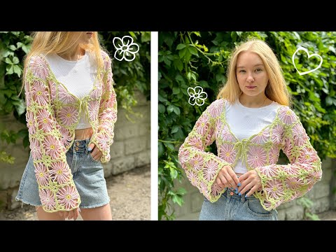 Видео: Цветочный КАРДИГАН из мотивов 🌼| Туториал по вязанию крючком | ТРЕНД 2024