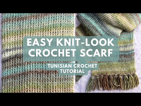 Видео: Урок по вязанию тунисского шарфа крючком