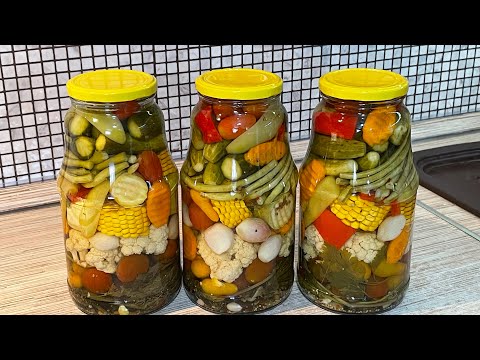 Видео: ОВОЩНОЕ АССОРТИ! Все овощи в одной банке ! Вкусный маринад !