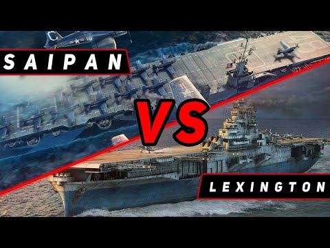 Видео: АВИАНОСЕЦ SAIPAN VS LEXINGTON! ЧТО ОКАЖЕТСЯ СИЛЬНЕЕ?! МИР КОРАБЛЕЙ/WORLD OF WARSHIPS!