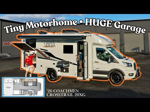 Видео: Coachmen Cross Trail 20XG 2026 года | 24-футовый Adventure Class C с электроприводом и гаражом
