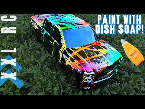 Видео: Краска с мылом для посуды!? | Уникальная неоново-ситцевая покраска кузова радиоуправляемой машинк...
