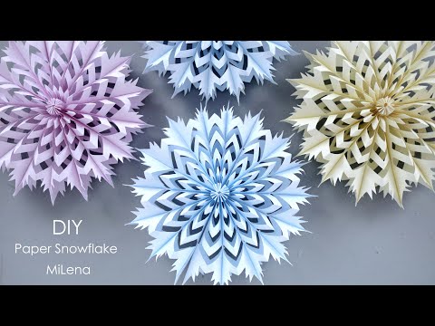 Видео: ❄️ СНЕЖИНКА ИЗ БУМАГИ ❄️СУПЕРОБЪЕМ ❄️ 3D PAPER SNOWFLAKE ❄️