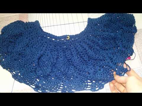 Видео: Платье крючком Узор Ананас Делим кокетку на рукава  спинку и перед