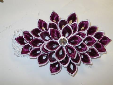 Видео: Канзаши,Атласная лента, Для начинающих!!!,Мастер класс!!!