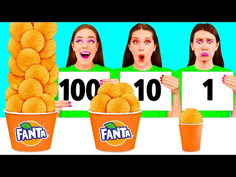 Видео: 100 Слоев Еды Челлендж | Смешные Челленджи