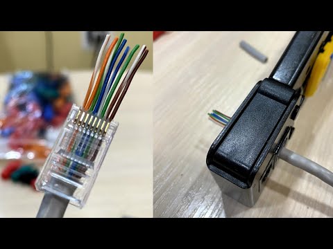 Видео: СКВОЗНЫЕ КОННЕКТОРЫ RJ45.ОБЖИМКА ДЛЯ ИНТЕРНЕТ КАБЕЛЯ!!!