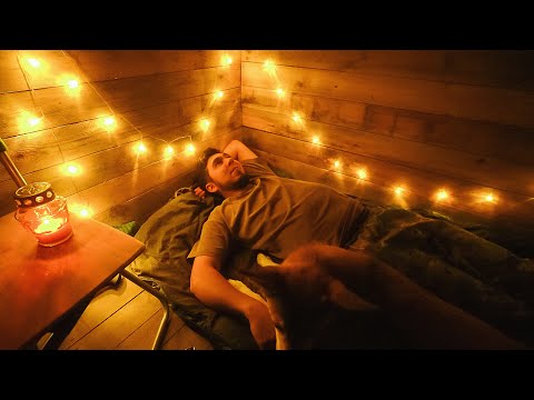 Видео: НОЧЁВКА С ПЁСЕЛЕМ В НЕДОСТРОЕННОМ КАРКАСНОМ ДОМЕ. УЖИН НА ПЕЧИ.