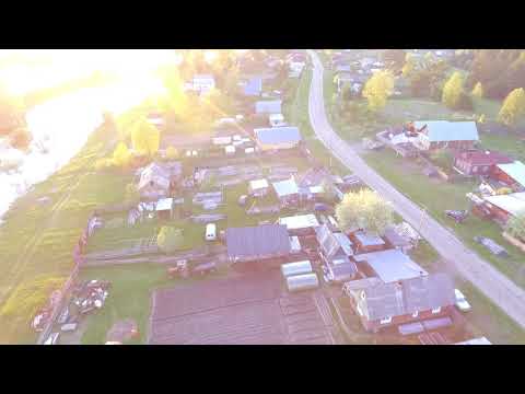 Видео: Полет над деревней Каринский перевоз (Слободской район Кировской области), май 2020