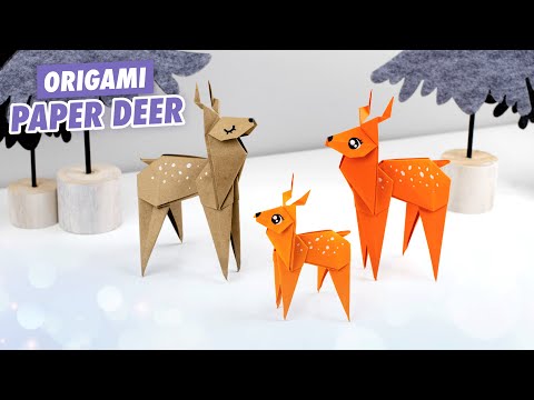 Видео: Оригами Олень из бумаги | Оригами на Новый год | Origami Paper Deer