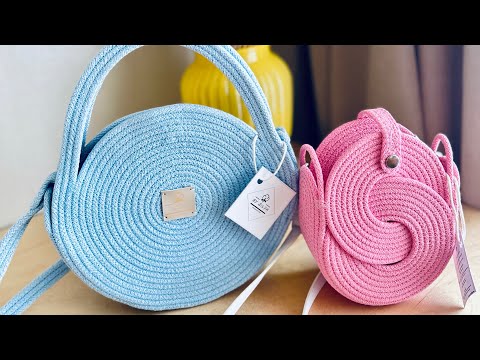 Видео: Подробный мастер-класс сумки из шнура для начинающих 🩵
