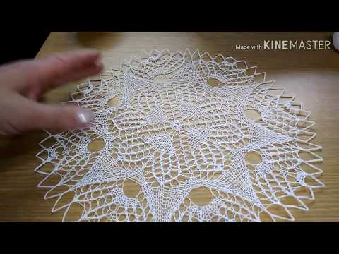 Видео: Ажурные салфетки спицами. Салфетка. 4 (часть 4).