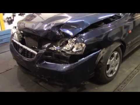 Видео: Кузовной ремонт. Хендай Акцент, лобовой удар. Body repair.