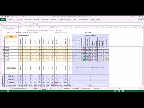 Видео: Работа с шаблоном "Ведомость результатов учебной деятельности класса"