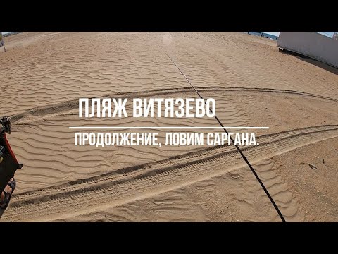 Видео: Пляж Витязево. Продолжение, ловим Саргана.
