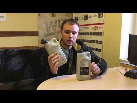 Видео: Заводской антифриз для рено. Original. Концентрат и разведенный. 7711428132 и 7711428133