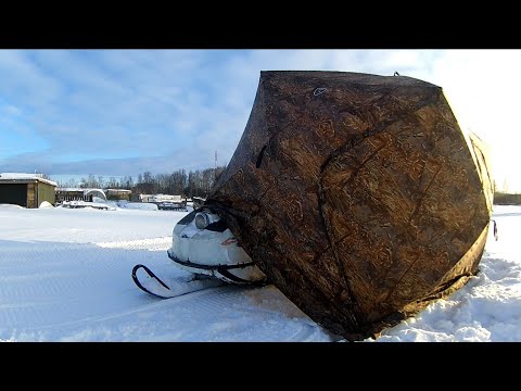 Видео: Мобильный тёплый гараж для снегохода за 5 минут.