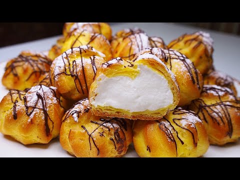 Видео: Профитроли с творожным кремом к чаю. САМОЕ ВКУСНОЕ ПИРОЖНОЕ.