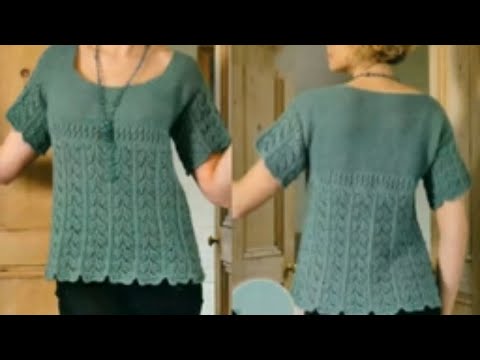 Видео: Очаровательно нежная кофточка спицами.Узор спицами Ажурные листья.