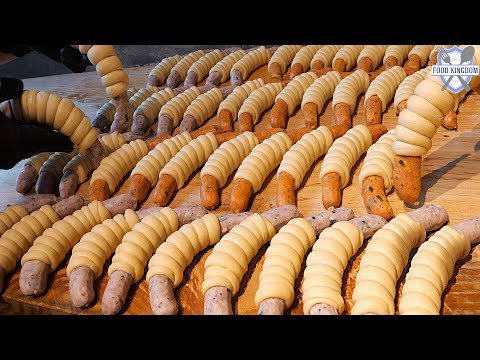 Видео: Интересно! Приготовление сладкого и острого домашнего колбасного хлеба / Корейская уличная еда