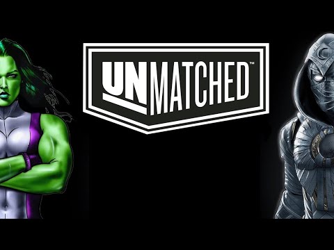 Видео: Женщина-Халк против Лунного рыцаря в настольной игре Unmatched