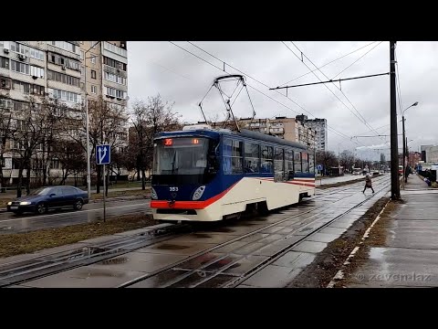 Видео: Трамвай К1М, Татра-Юг 19.12.2021 / Tram К1М, Tatra-Yug company