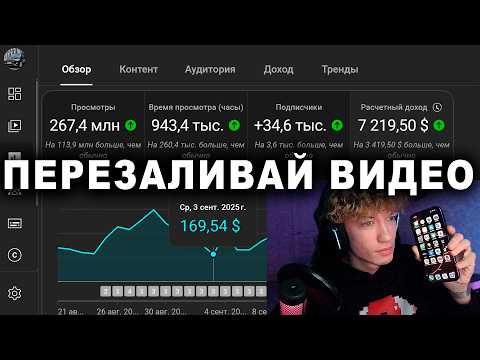 Видео: скачал видео ➡️ перезалил = 7200$ за месяц