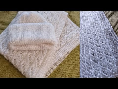Видео: Как связать спицами шапку и шарф