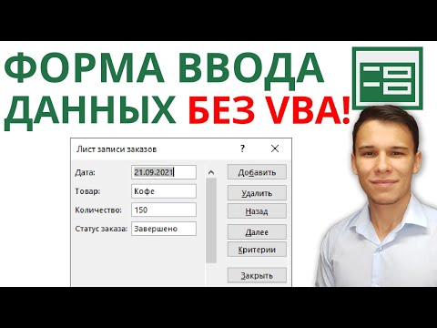 Видео: Простейшие формы ввода данных в Excel за пару секунд – без применения VBA!