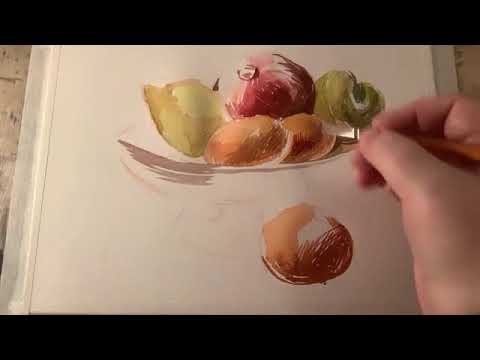 Видео: штриховка акварелью