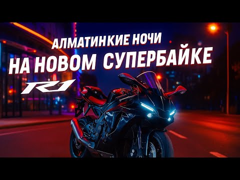 Видео: АЛМАТИНСКИЕ НОЧИ НА НОВОМ СУПЕРБАЙКЕ. Yamaha R1
