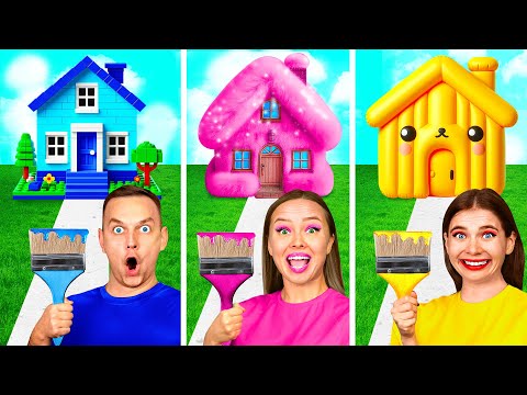 Видео: Домики Одного Цвета Челлендж | Смешные Челленджи от BaRaDa Challenge
