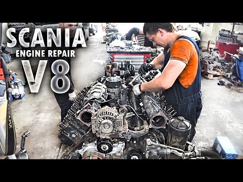 Видео: SCANIA V8 16L - ENGINE REPAIR - СБОРКА ДВИГАТЕЛЯ