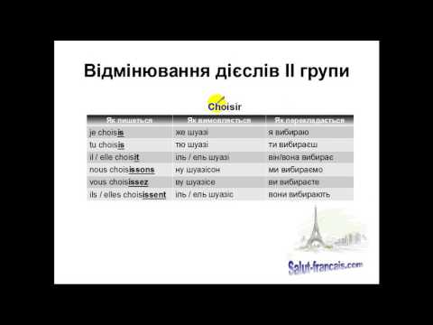 Видео: Відмінювання французьких дієслів 2 групи