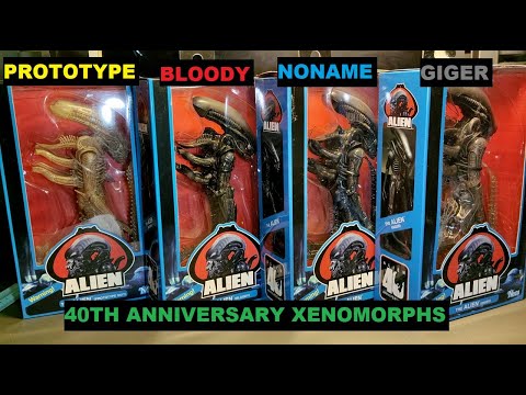 Видео: Обзор x4! Neca 40th Anniversary Aliens (Prototype vs Bloody vs Alien vs Giger)!