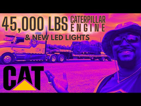 Видео: Двигатель Caterpillar весом 45 000 фунтов и новые светодиодные фары