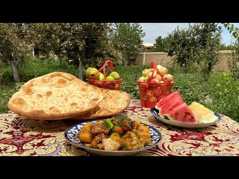 Видео: Блюдо, приготовленное на лоне природы / Tabiat qo'ynida tayyorlangan taom